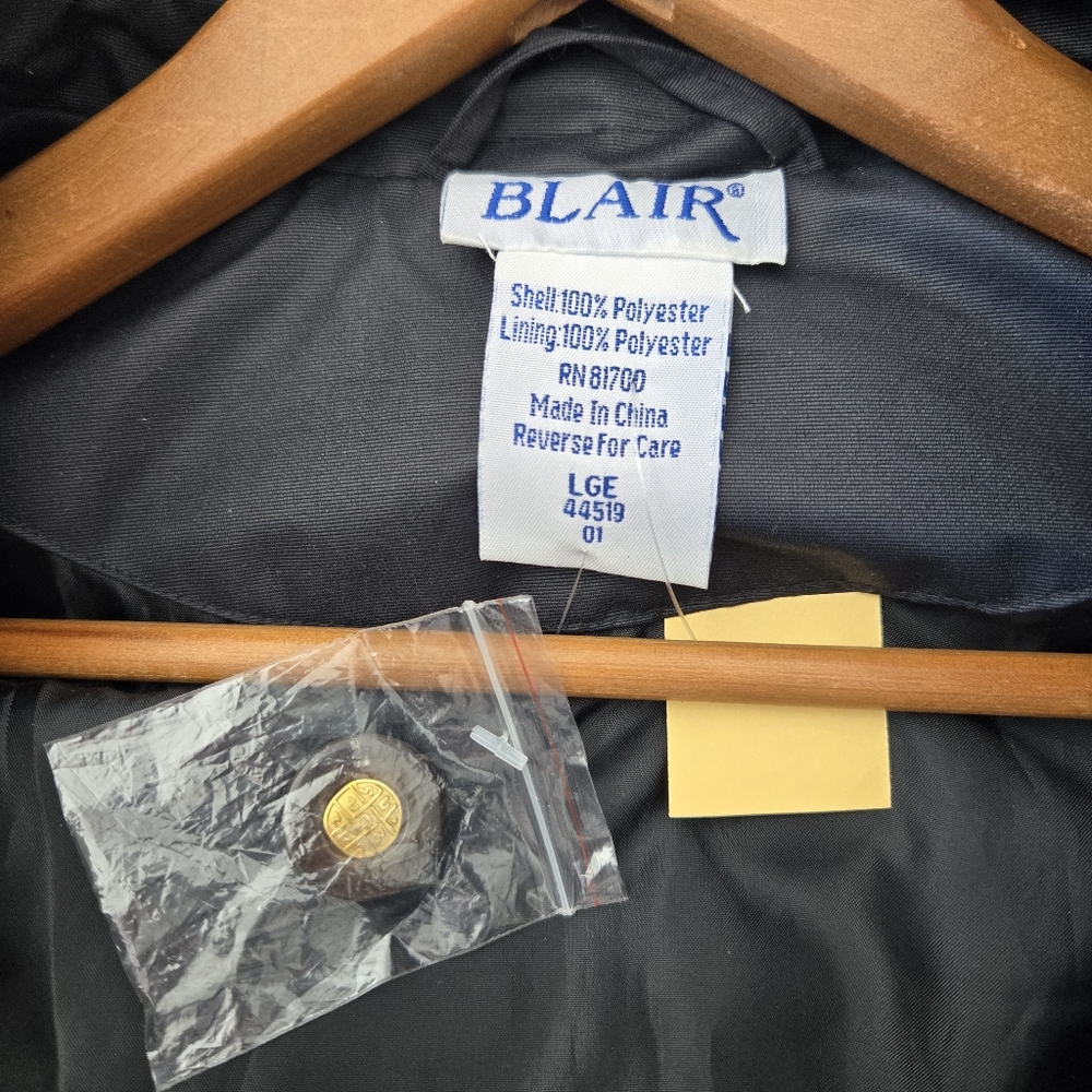 Women's Black Rain Windbreaker Jacket Lg - Picture 4 of 5